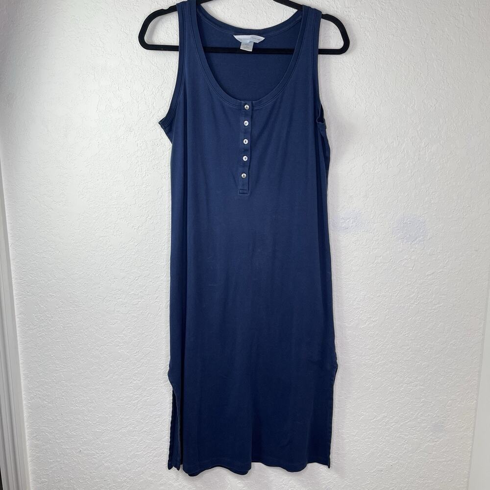 The Company Store Sleeveless Scoop neck Navy Blue Jersey loungewear Dress Size M